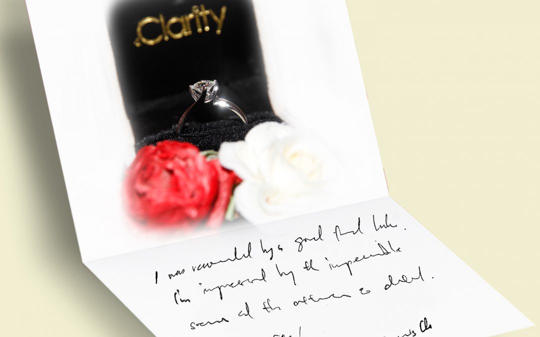 Thank you note from Customer for eClarity Impeccable Service!