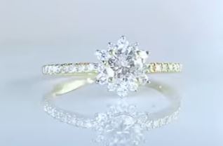 eClarity Bespoke Engagement Ring in Yellow Gold Pave Design