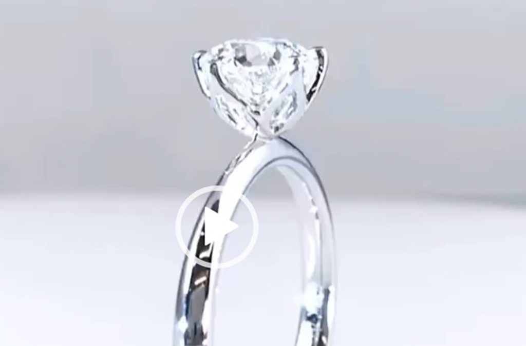 eClarity Bespoke Tulip Design Engagement Ring in 18k White Gold