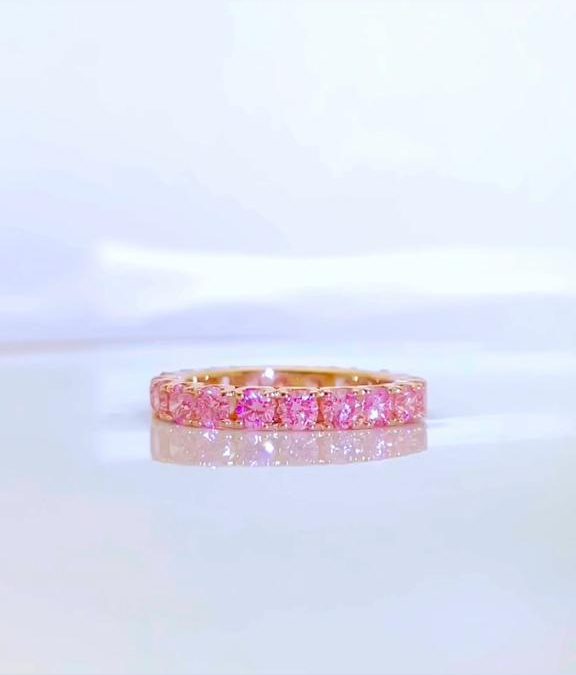 eClarity Bespoke Pink Sapphire Eternity Ring Collection 2023